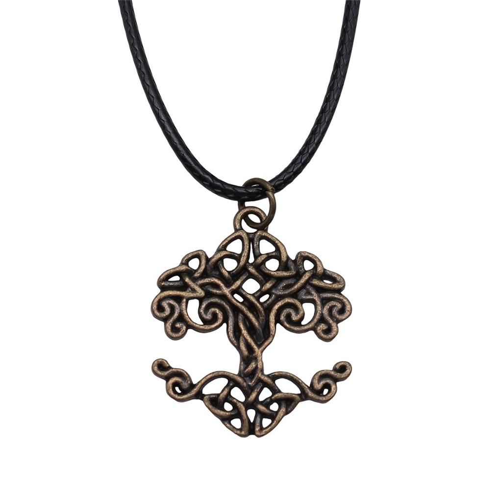 Antieke Levensboom Hanger Ketting Natuur Boho Statement Sieraden 45cm Leren Ketting