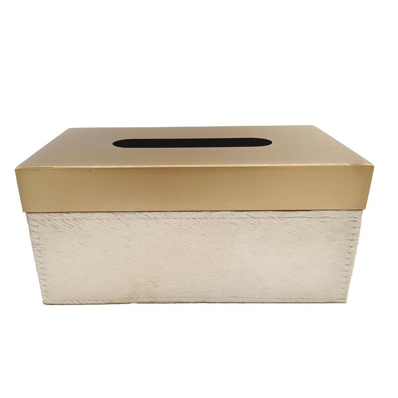 

Modern Horsehair Leather Tissue Box for Hotels & Sample Rooms 215 x 130 x 105