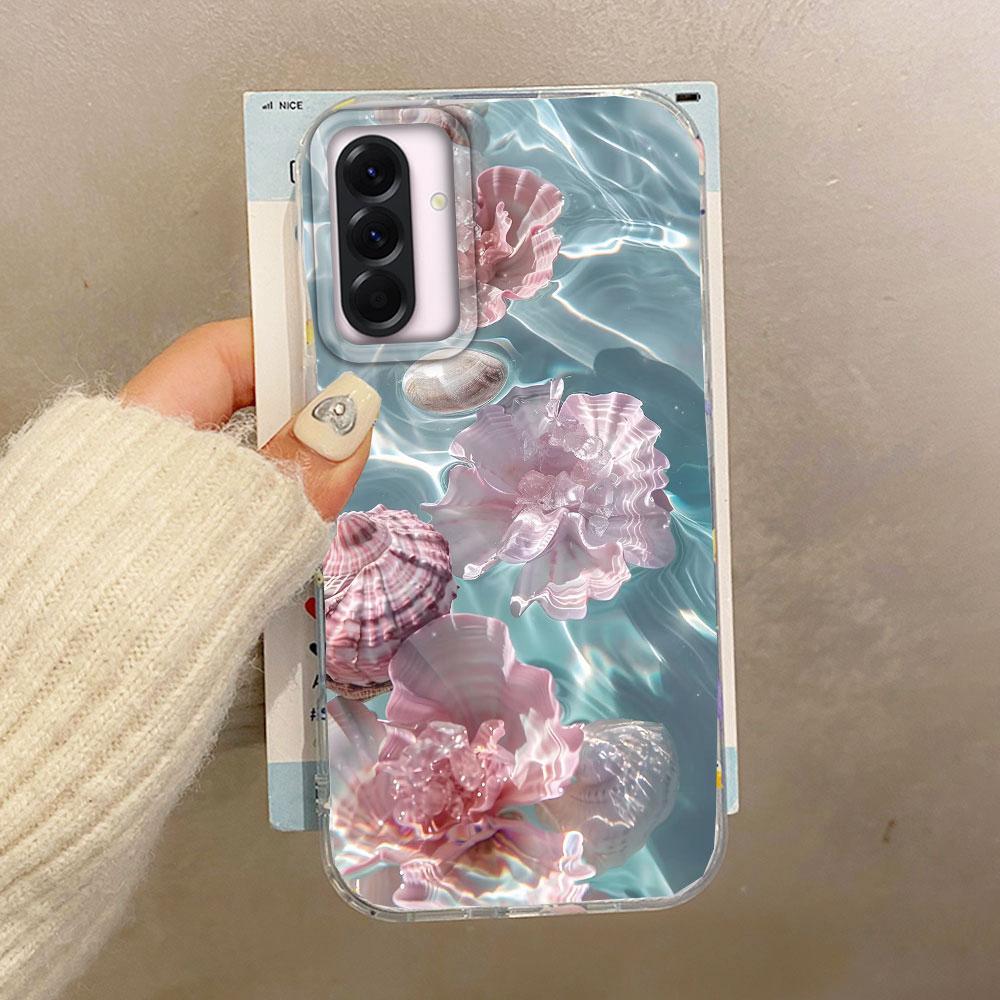 Ocean Pearl Shell Girls Phone Case for Samsung Galaxy A55 A56 A36 A26 A16 A53 A06 A14 A24 A34 A54 A15 A25 A35 A12 A07 A17 Cover