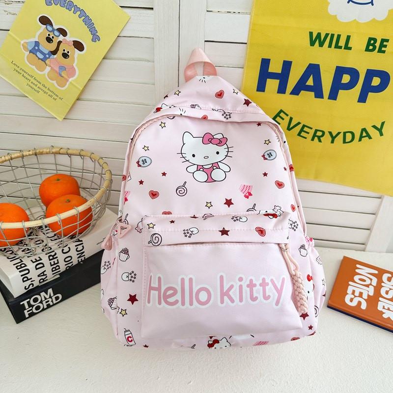 Hello Kitty Kuromi Cute Cartoon Kids Backpack With Breathable Nylon For Elementary School Use
