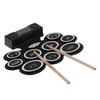 Electronic Drum Pad Set Roll Up Foldable Kit with 2 Speakers Battery 100‑240V DM10US Plug