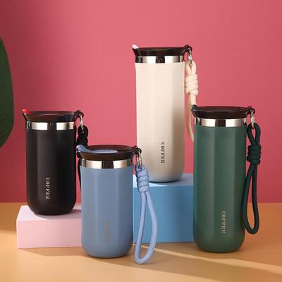 304 Stainless Steel Double-Layer Vacuum Thermos with Lanyard – Portable Outdoor Sports Coffee and Water Bottle