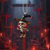 Skeleton 2d Acrylic Skateboard Design Halloween Car Pendant Decoration For