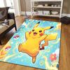 Pikachu Flannel Pattern Square Carpet,Area Rug,Carpet Rug for Living Room Bedroom Sofa Playroom Decor,Non-slip Floor Mat
