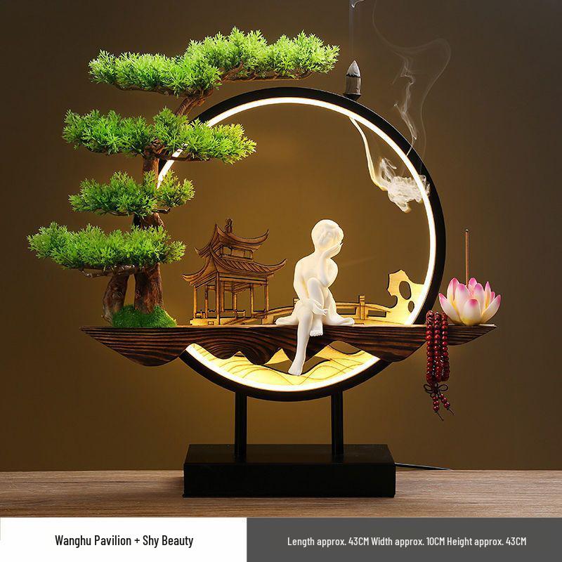 Chinese Style Backflow Incense Burner - Pine Design for Home & Office Décor
