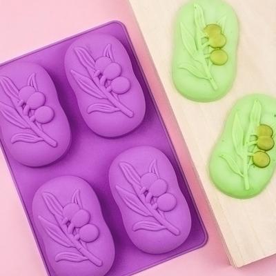 Nützliche, langlebige, multifunktionale Silikonform mit 4 Mulden, DIY-Dekoration, Silikon-3D-Mondkuchenform für Zuhause, Seifenform