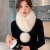 Faux Fox Fur Scarf Thickened Warm Luxury Texture Winter Women Neck Warmer Collar Shawl Fashionable Elegant