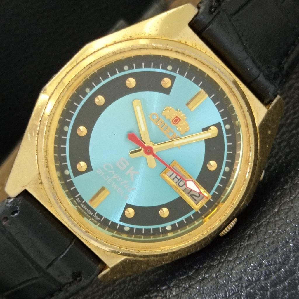 

VINTAGE ORIENT SK CRYSTAL AUTOMATIC 46941 JAPAN MENS WATCH a703616-1 R213d-a703616