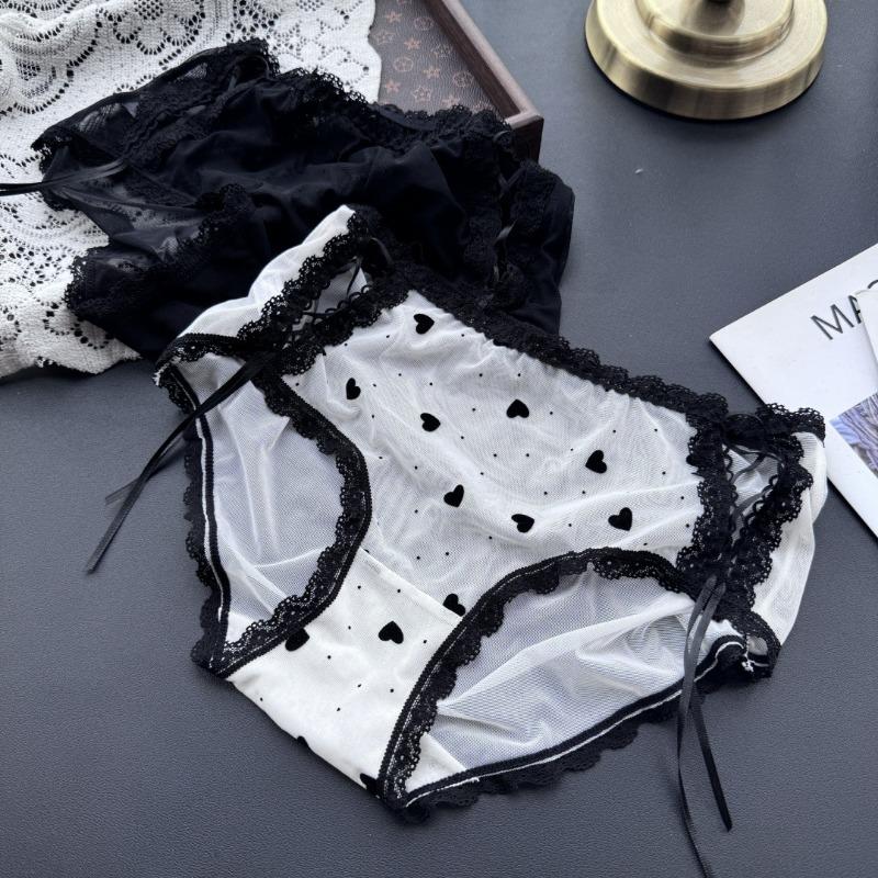 Women's Spring and Summer Personality Ribbon Hollow Mesh Lace Waist Underwear