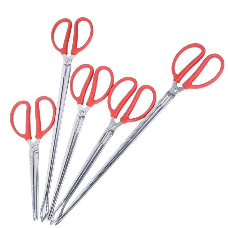 Halkfri ål- och hummertång i rostfritt stål med långt handtag