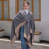 130*150cm Poncho mit offener Vorderseite Damen Schal Wraps, Übergroße Pullover Lässige Cardigan Schals für Herbst Winter, Kaschmirähnlicher Schal