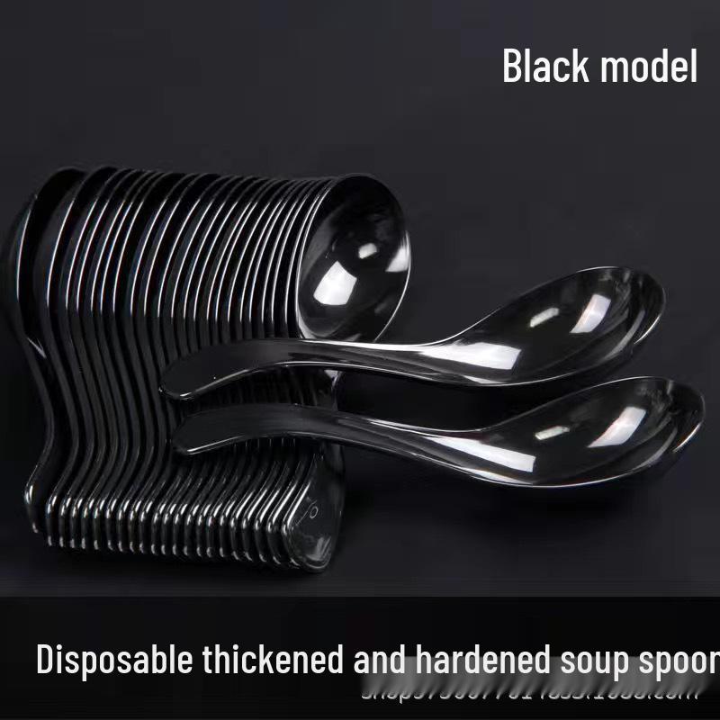 Individually Wrapped Thick Plastic Disposable Spoons for Soup, Rice, and Dessert