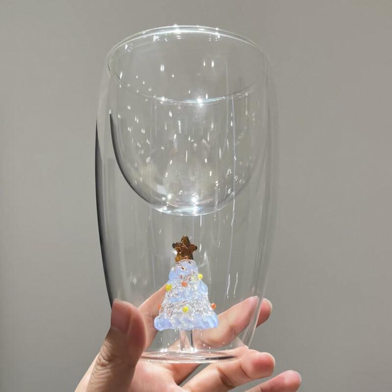 Shangqi Gilded Christmas Tree Double-Wall Glass Cup