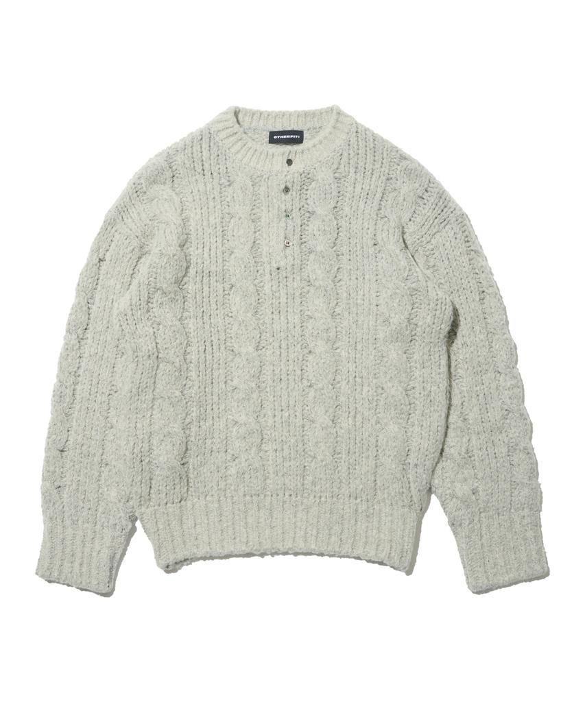 OTHERFITS Alpaca Henley Neck Knit (Gray)
