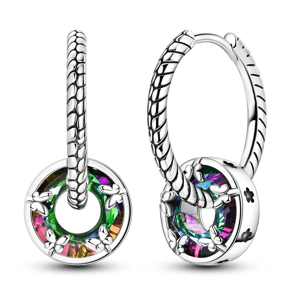 Woman Earring 925 Silver Original Eardrop Hoop Earring Sunflower Bee Bow Fashion Jewelry