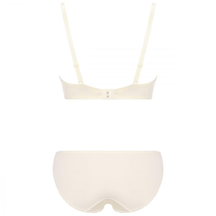 AMOSTYLE BY Triumph Dream Bra Deep V Bra Panty Daisy M014 Size E70M & Set, Lace, (Black),