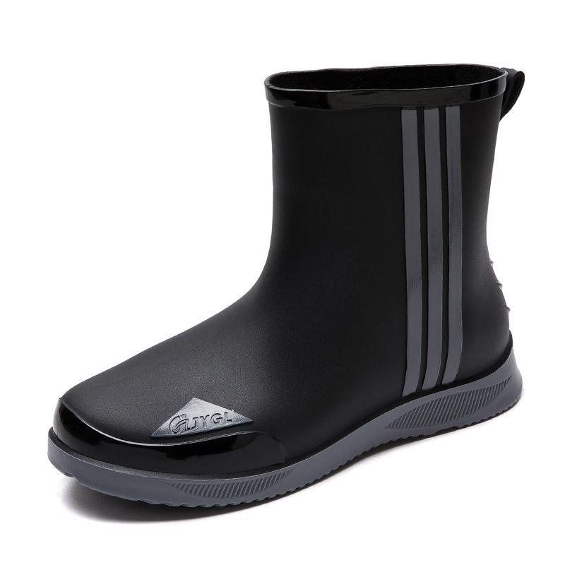 

Водонепроницаемая обувь, мужские резиновые ботинки, мужские резиновые сапоги, нескользящие и износостойкие, для взрослых, мужские короткие резиновые туфли и хлопковые бахилы для работы 44 серый