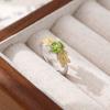 Natürlicher Kristallstein S925 Sterlingsilber Ring Damen Persönlichkeit Mode Hohes Gefühl Olivin Topas Modeschmuck Geschenke