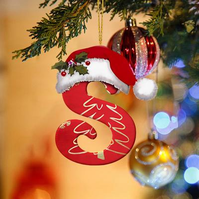 Christmas Tree Letter Decorations Ornaments Set with Santa for Home Holiday