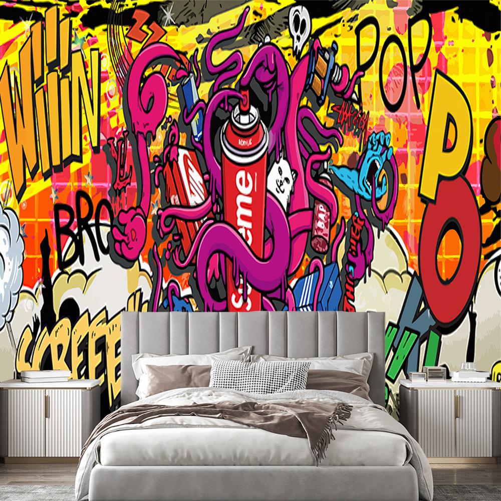 3d Creative Graffiti Wall Mural Cool Graffiti Wallpaper Bedroom Living Room Sports Gym Graffiti Wall Paper
