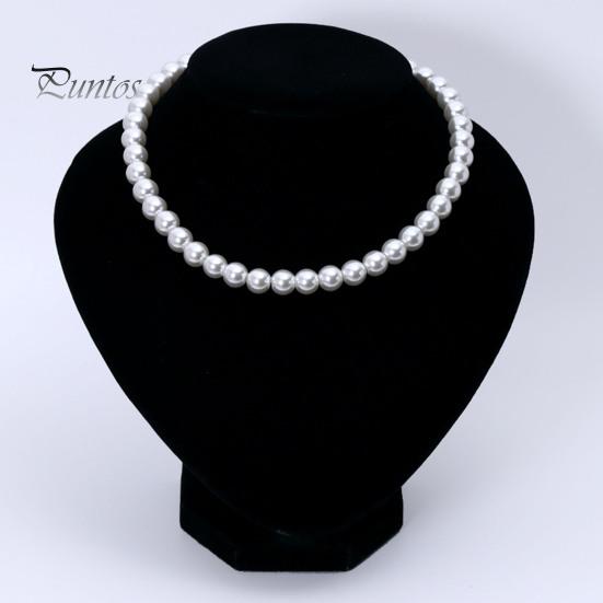 4/5/8/10mm Women Necklace Beaded Elegant Temperament Noble Dainty Luxury High Gloss Faux Pearl Clavicle Necklace Fashion Jewelry