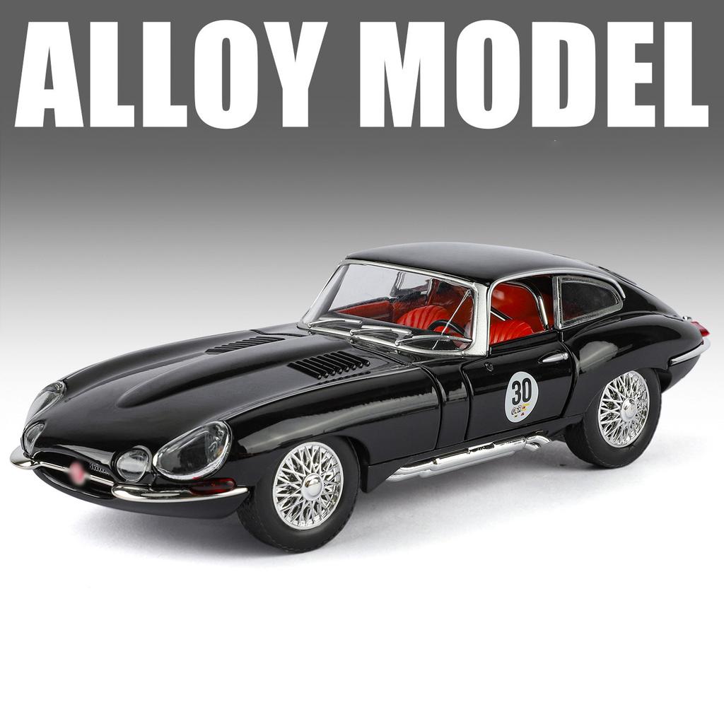 NEW 1/24 Jaguars E-Type Alloy Car Model Sound and Light Pull Back Children's Toy Collectibles Birthday Gift