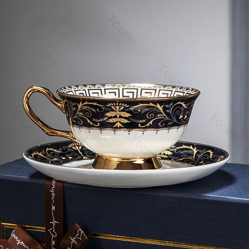Light Luxury High End Coffee Cups Creative and Exquisite Afternoon Tea Mug Retro Chinese Style Ceramic Tableware