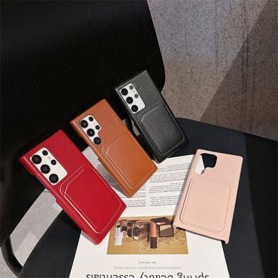 Custodia per carte di lusso in pelle di alta qualità per Samsung S24 Ultra S23 Plus S22 Cover protettiva anticaduta per Samsung S24 S23