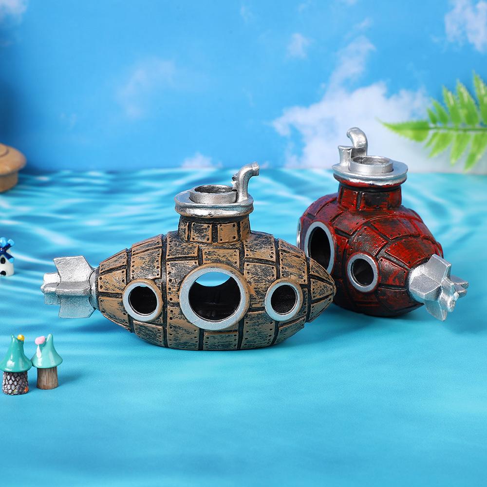 Aquarium Fish Tank Decorations Landscape Submarine Wreck Ship Vintage Resin Design Boat Aquarium Accessories Home Decorations