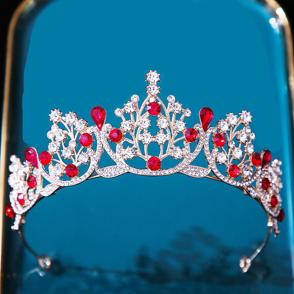 DIEZI Baroque Bridal Crown Headwear Crystal Hair Dress Accessories Tiara For Women Wedding Rhinestone Crown Hair Jewelry