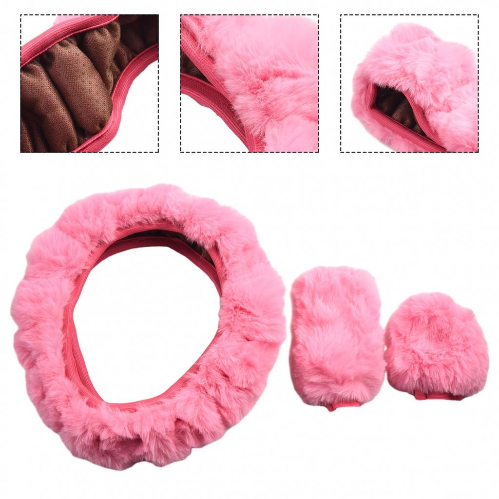 Steering Wheel Cover Car Decor Handbrake Cover Shift Gear Cover