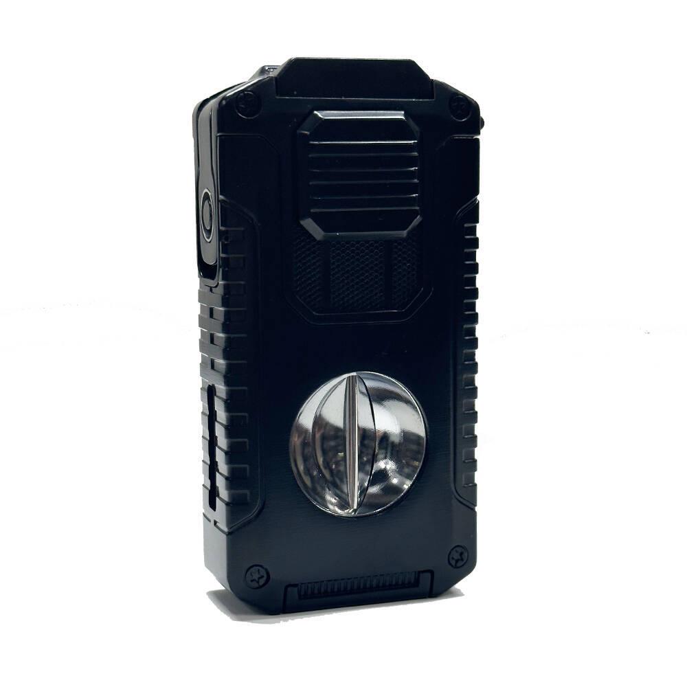 Triple Jet Cigar Lighter with V-Cutter & Puncher