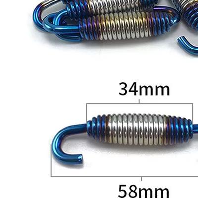 Universal Motorbike Tuning Exhaust Pipe Tension Spring Colourful Spring Hook Accessories Good Expansion Stainless Steel Material