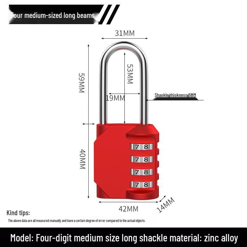 Waterproof Rustproof Anti-theft Padlock for Suitcases, Lockers, Schoolbags, Bike Frames, Helmets, and Gym.