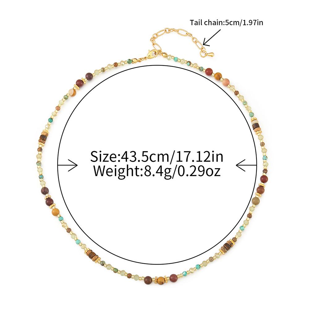 Fashion Red Agate Egg Yolk Picture Stone Handmade Pendant Beaded Boho Necklace 17inches(43.18cm)&Necklace