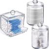 2/3/4Pcs Dust-proof Qtips Storage Holder Set Save Space Apothecary Container Jar  Cotton Pad