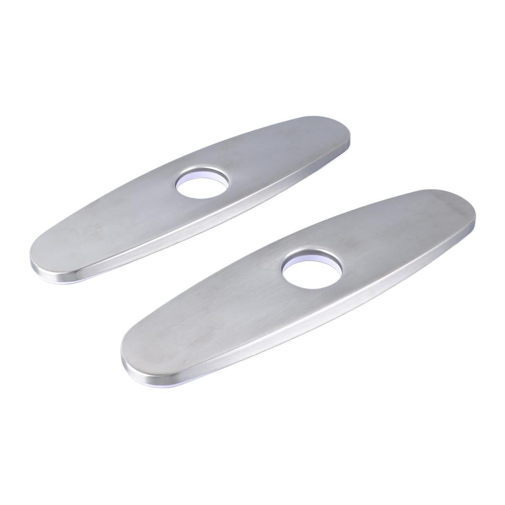 2PCS Hole Cover Deck Plate Pull Down Faucet Plate Stainless Steel Easy Maintenance Anti Leakage for Kitchen Sink