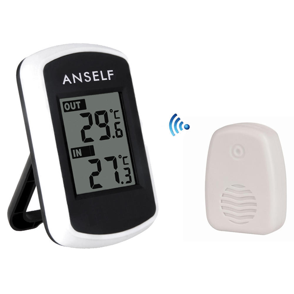 Anself LCD Digital Wireless Indoor Outdoor Thermometer Temperature Measurement Tester