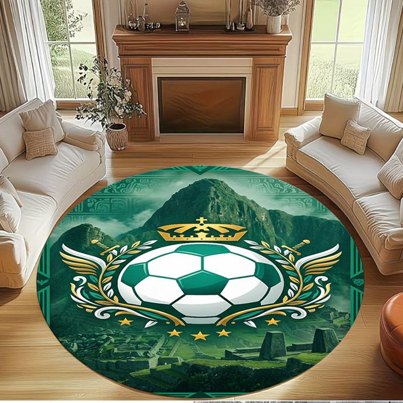 Club Santos Laguna Print Round Rug, Washable Floor Carpet, For Entryway Dorm Laundry Room Office Study, Home Decor Birthday Christmas Gift