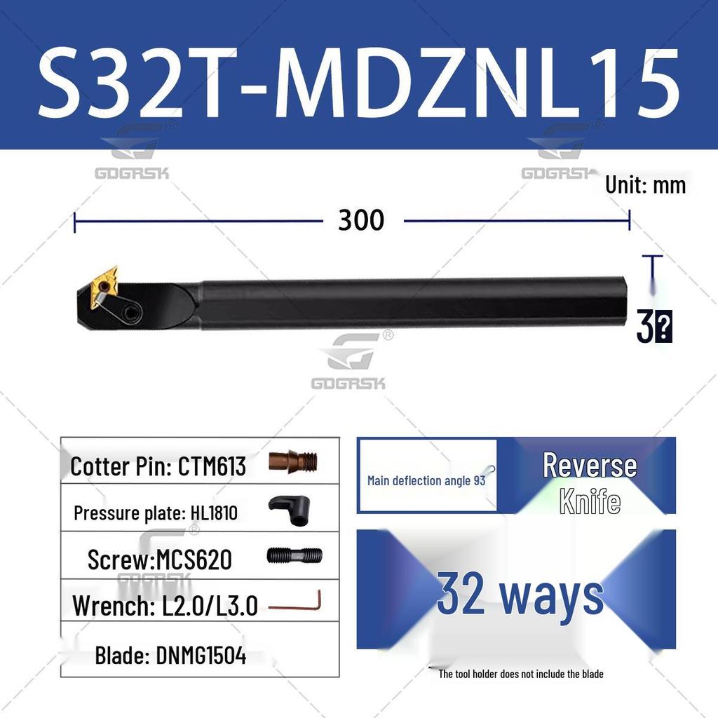93° CNC Lathe Tool Holder for Inner Hole: S25S/S32T/S40T-MDZNR/MDZNL15 Boring Bar Holder