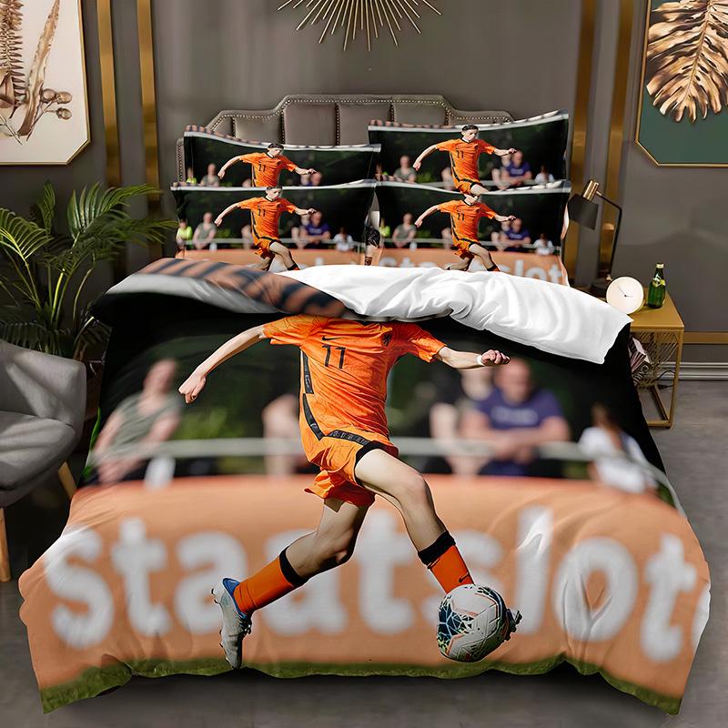 Ronaldo Messi 3D Print Football Star Duvet Cover & Pillowcase Set