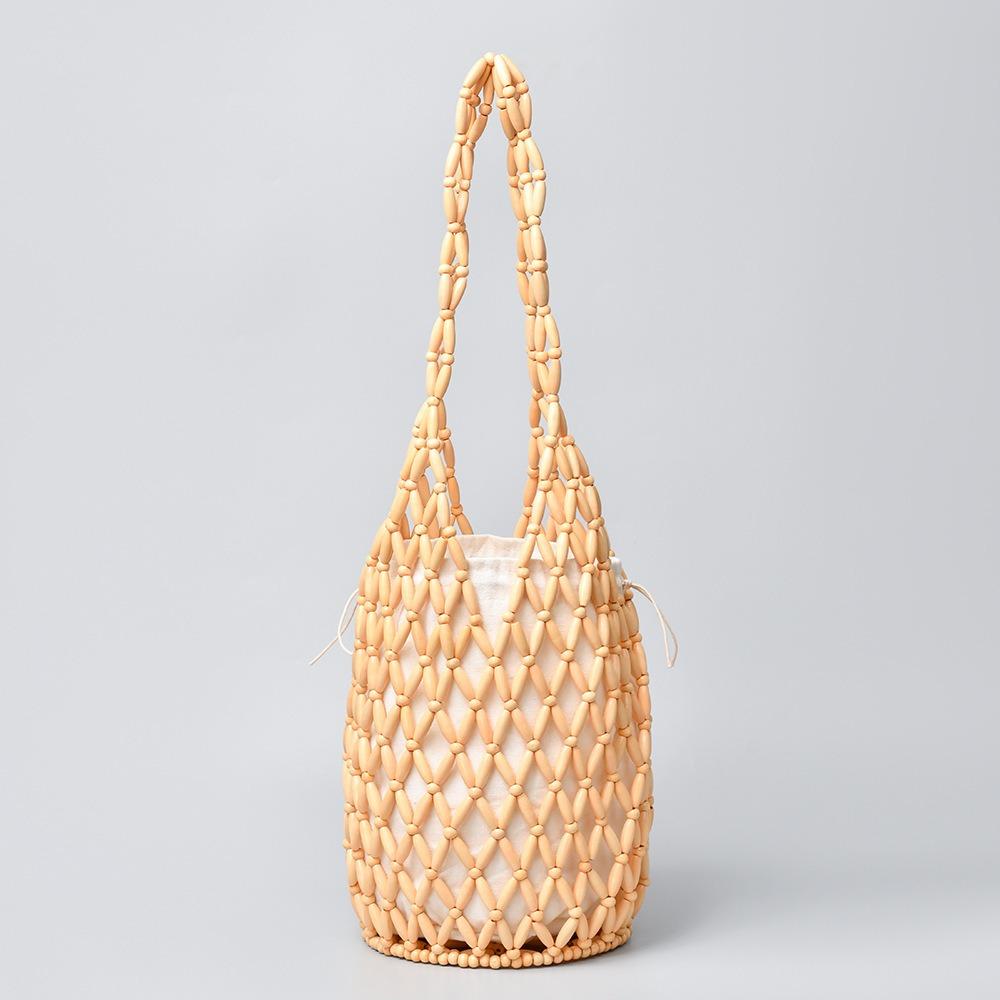 

Elegant Bohemian Woven Hand Bag Female Style Exquisite Design Hollow-out Handbag Handmade Bucket Shoulder Bag Beach Outing