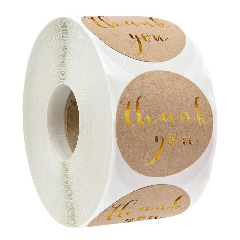 Kraft Paper Wheat Ear Thank You Stickers for Gift Packaging and Sealing