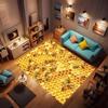 Sarı Petek Arı Halı Paspas Çocuk Odası Oturma Odası İçin Eğlenceli Halı Dekorasyonu Sevimli Böcek Desenli Dekoratif Halı