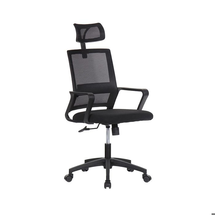 Chaise de bureau ergonomique - OUTLET - Noir - Dossier en nylon mesh - Hauteur réglable - Design contemporain