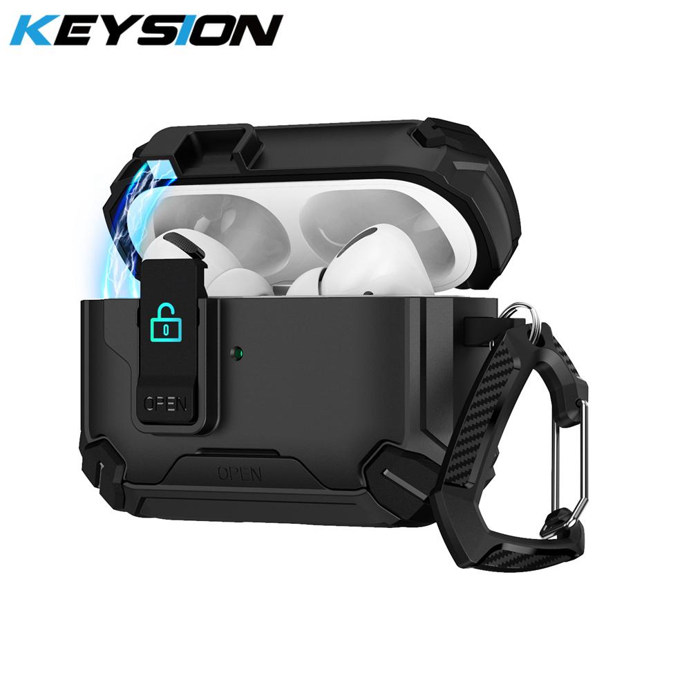 KEYSION Magnetic Automatic Switch Earphone Case for Airpods Pro 3 Pro 2 Shockproof Phone Stand Headphone Cover for AirPods 4 3 2 1