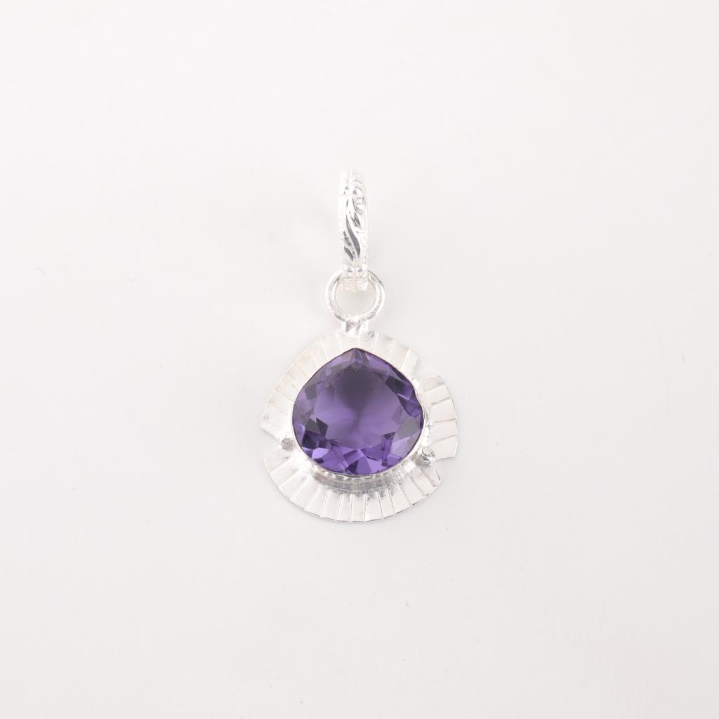 Heart Iolite Gemstone Sterling Silver Engagement Gift Ethnic Birthday Pendant PP-8-2