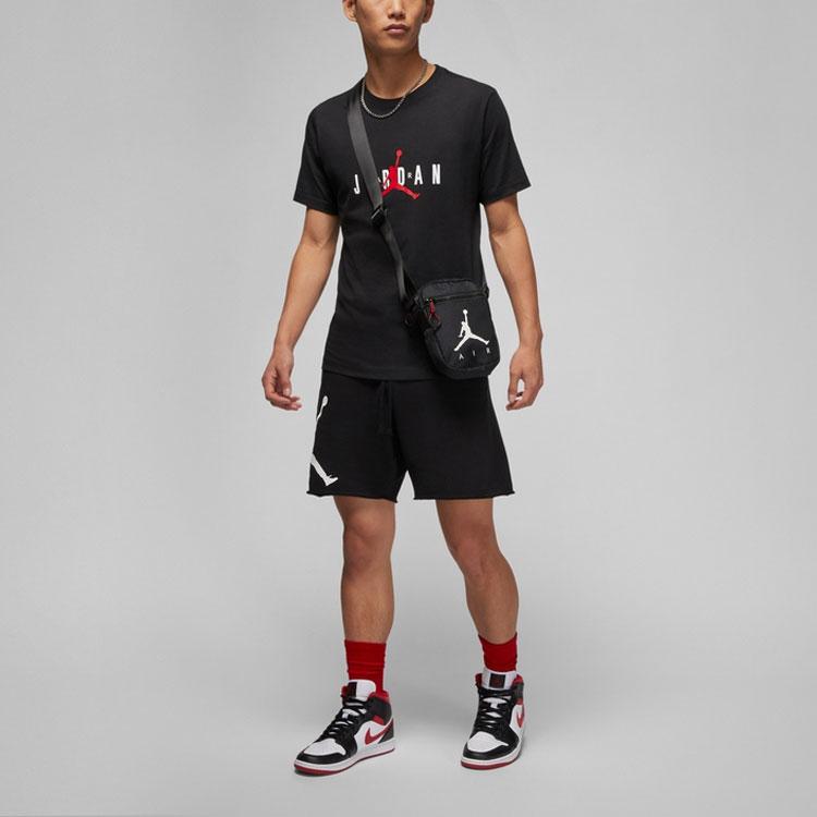 Jordan American Retro Letter Airman Logo Print Round Neck Casual Short Sleeve T-Shirt Men Tops Black DM1463-010