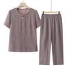 Stylish Summer Set: Short-Sleeve T-Shirt & Pants for Middle-Aged & Elderly Women