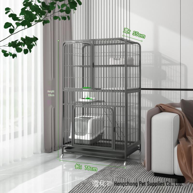 Extra-Large Three-Layer Cat Cage Villa for Household Use